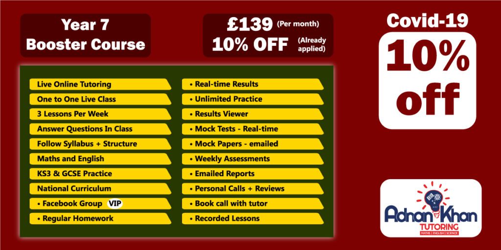 pricing plan year 7 booster course adnankhantutoring.co.uk