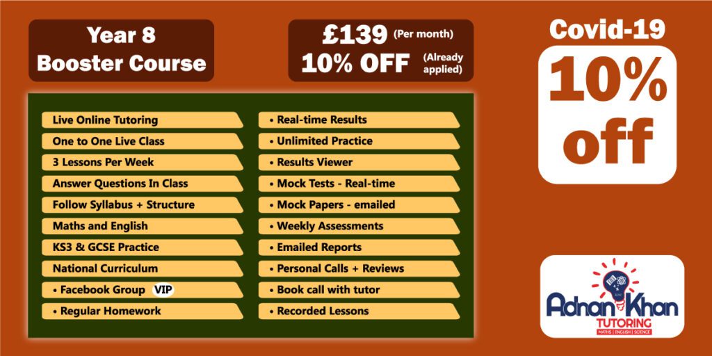 pricing plan year 8 booster course adnankhantutoring.co.uk