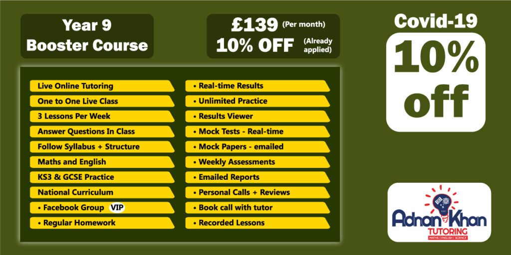 pricing plan year 9 booster course adnankhantutoring.co.uk